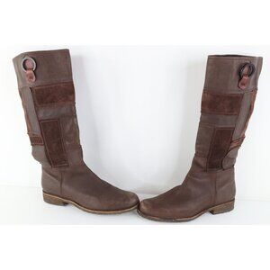 Vintage 90s Y2K Timberland Womens 10 M Suede Leather Patchwork Pull On Boots